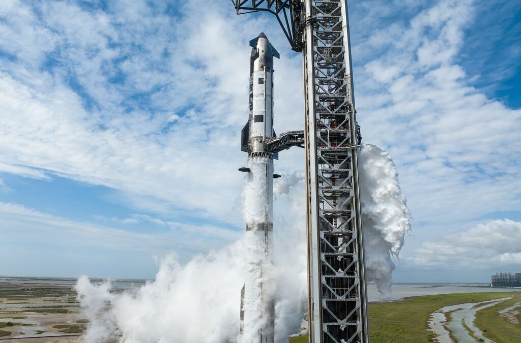 SpaceX Starship V3 on launch pad