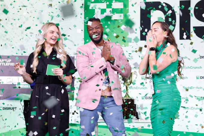 54889460445_20c033b45a_o-2 Kevin A. Damoa, Founder & CEO, Glīd, Claire Kroft and Ankit Malhotra, winners of the Startup Battlefield 2025, pose onstage during day three of TechCrunch Disrupt 2025 at Moscone Center on October 29, 2025 in San Francisco, California.