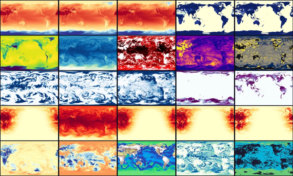 Visualizations of weather forecasts produced by WindBorne's AI model.