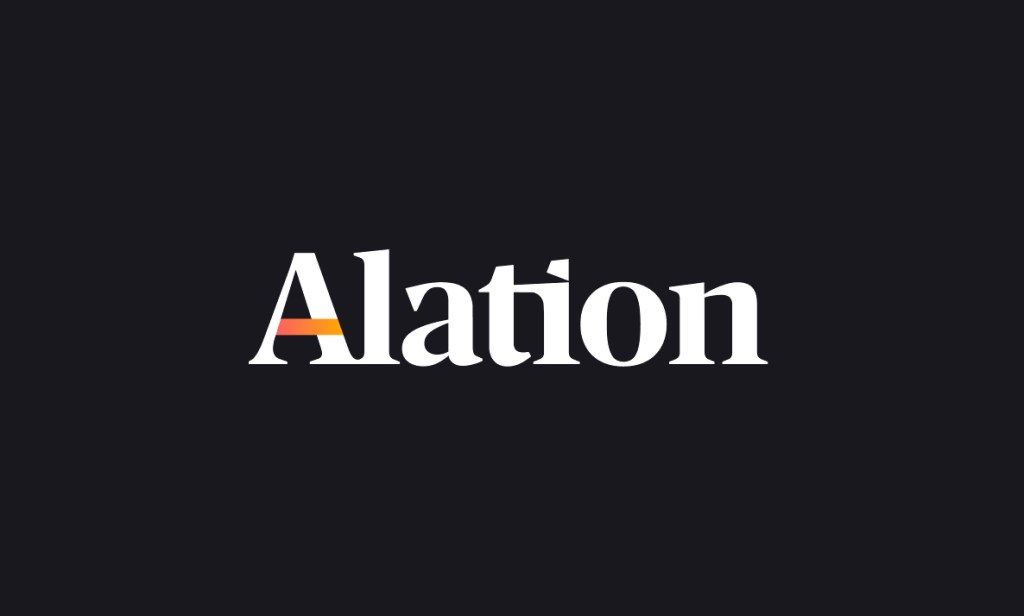 Alation's logo on a black background