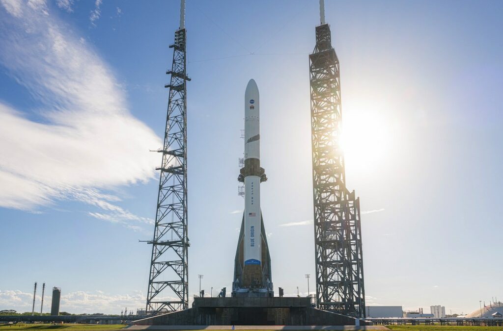 Blue Origin's New Glenn rocket on the launch pad