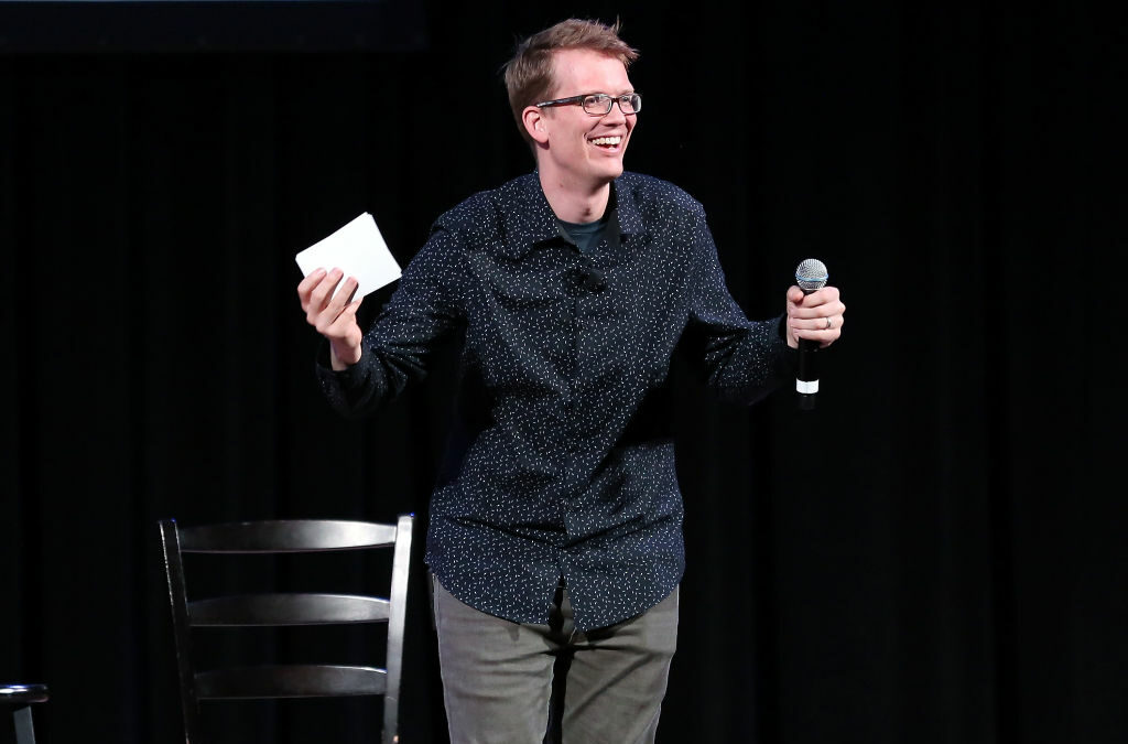 YouTube personality and author Hank Green speaks on stage as he discusses his new book "An Absolutely Remarkable Thing" at The Town Hall on September 25, 2018 in New York City.