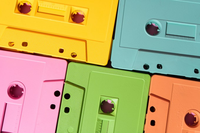 gettyimages-2244156491-1 Vibrant cassette tapes in yellow, pink, green, blue, and orange