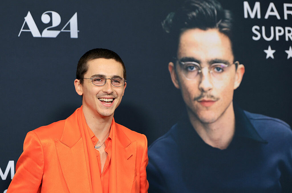 Timothée Chalamet attends A24's "Marty Supreme" New York premiere on December 16, 2025 in New York City.