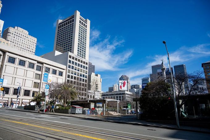 gettyimages-2258368806 General view on a sunny day of Union Square in downtown San Francisco, California, January 22, 2026.