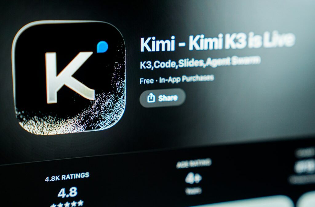 The Kimi K3 app icon on a smartphone arranged in Hong Kong, on Tuesday, July 21, 2026.