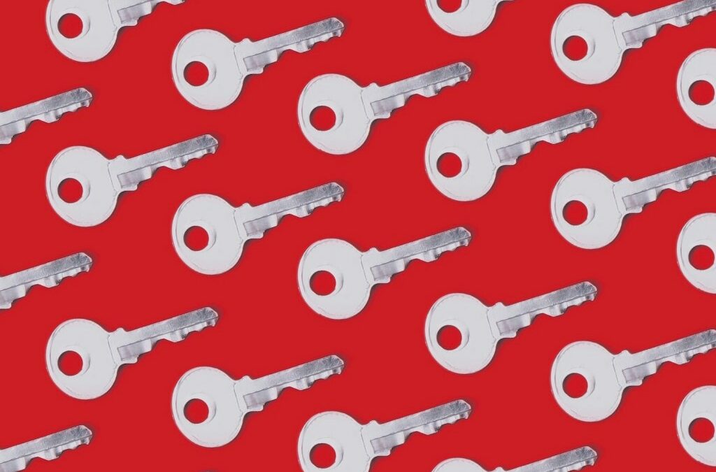 Keys on a red background