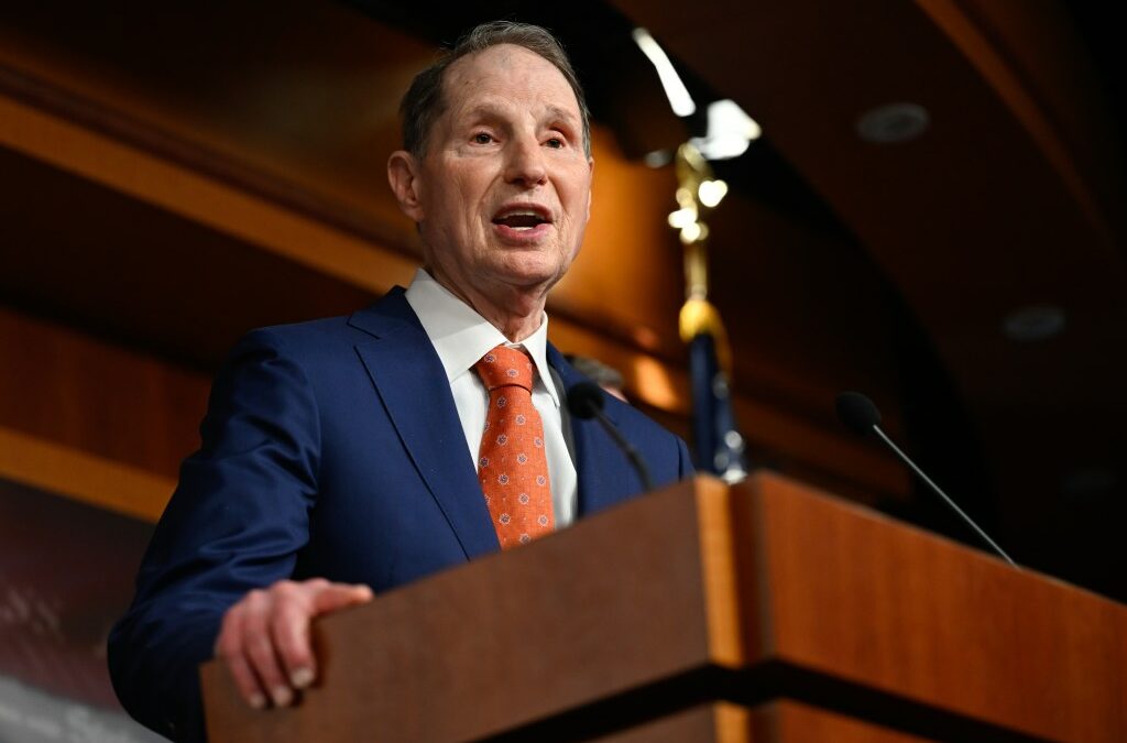 Senator Ron Wyden, a Democrat from Oregon, during a news conference at the US Capitol in Washington, DC, US, on Wednesday, June 17, 2026.