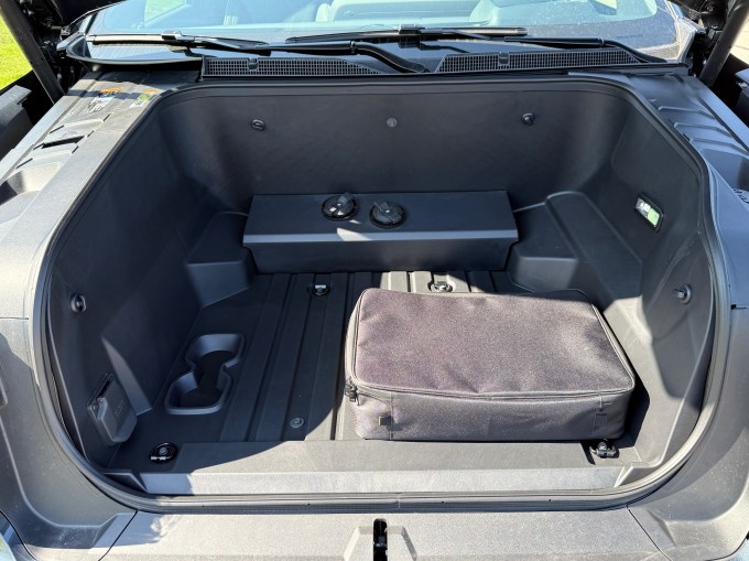 silverado-ev-frunk A large front trunk is shown.