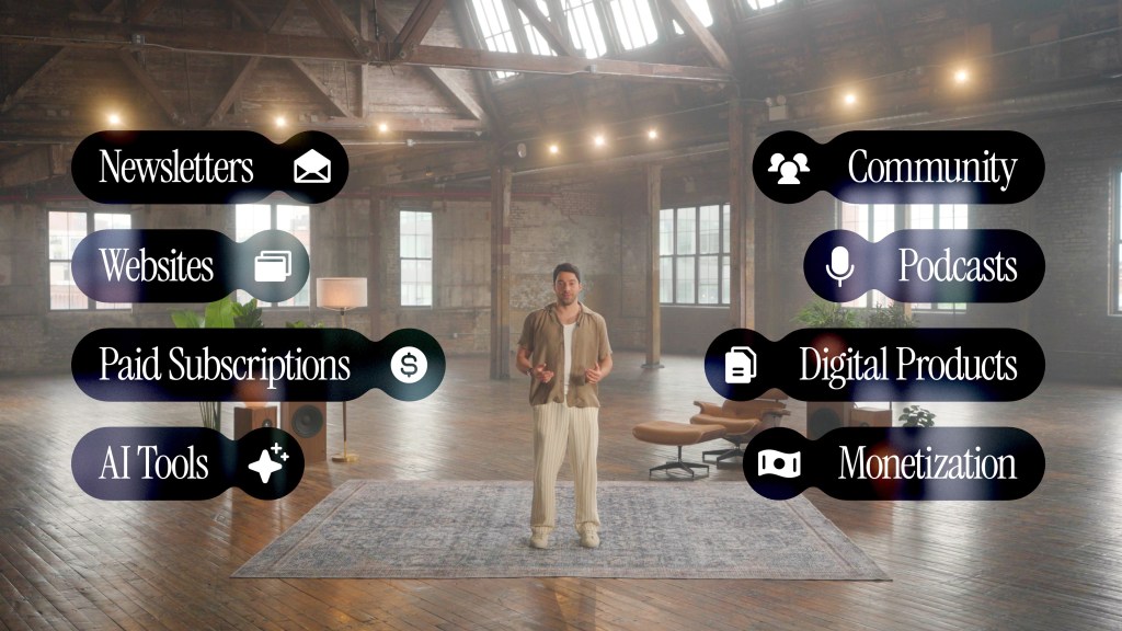 man standing in large room