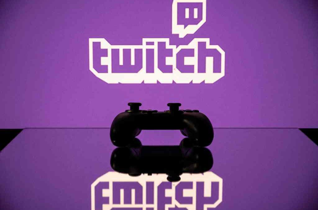 Twitch logo reflection with a controller