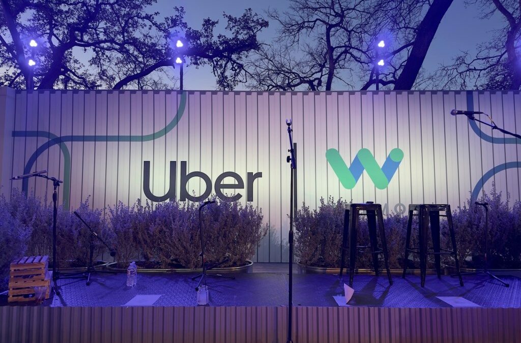 Uber-Waymo logo signage